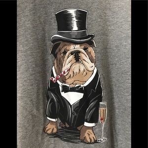 CLUB ROOM Bulldog Top Hat Party Favor Wine Graphic